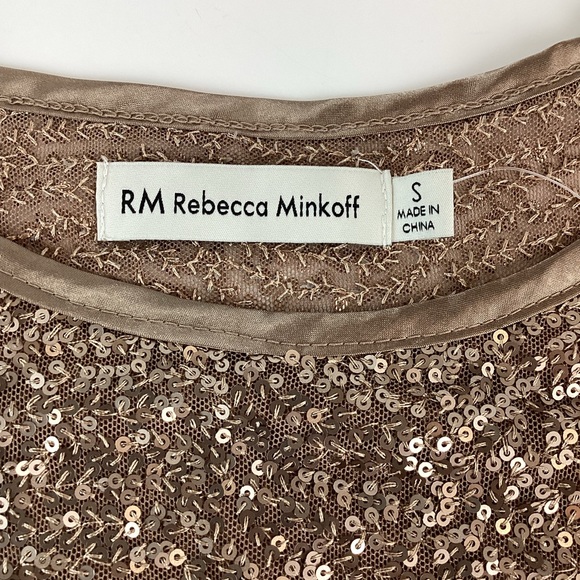 NWOT Rebecca Minkoff Brown Sequin Top | Small - Picture 8 of 10